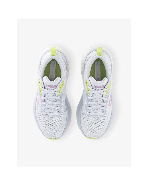 Hoka One One White Bondi 8 Mixed-Material Trainers