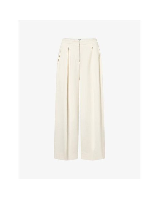 Lovechild Natural Eileen Wide-leg High-rise Woven Trousers