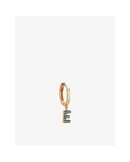 La Maison Du Couturier White Selda Initial E 14Ct Rose- And Diamond Single Earring