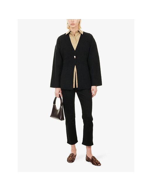 Agolde Black 90's Pinch Waist Straight-Leg Stretch-Denim Blend Jeans