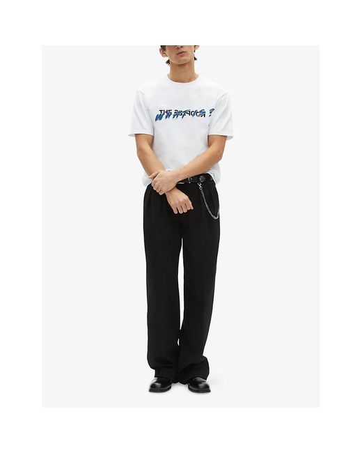 The Kooples White Branded-Print Short-Sleeved Cotton-Jersey T-Shirt for men