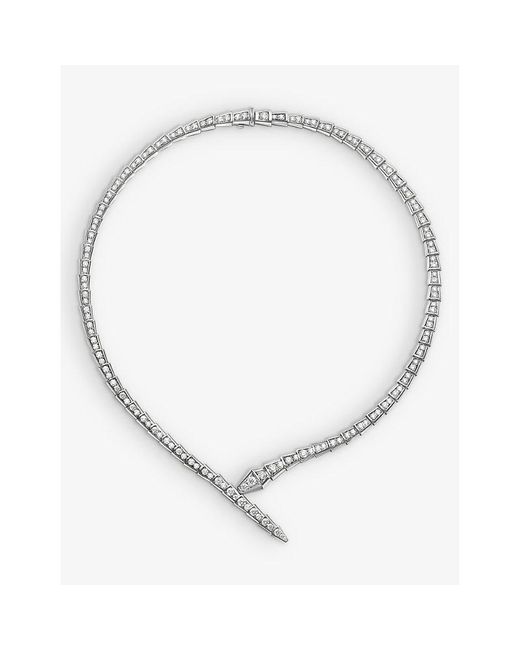 BVLGARI White Serpenti Viper 18Ct- And 5.26Ct Diamond Necklace