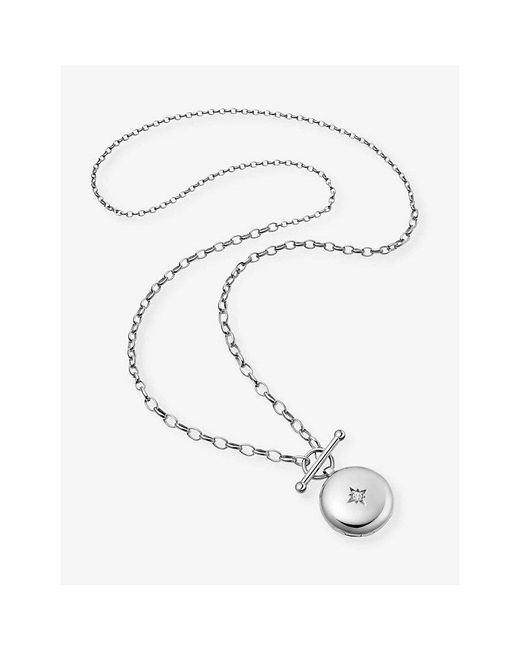 Astley Clarke White Biography Locket Sterling- And Sapphire Necklace