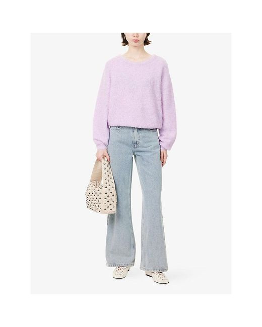 American Vintage Purple Niby Boxy-Fit Alpaca-Blend Jumper