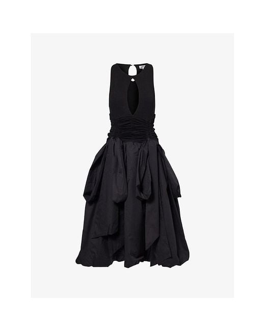 Amy Lynn Black Bodhi Round-neck Stretch-cotton Midi Dress