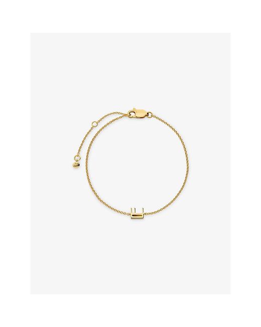 Monica Vinader Metallic Initial E 18Ct Vermeil Plated 925 Sterling Chain Bracelet