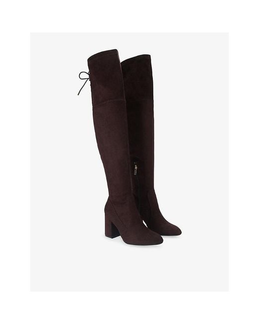 Carvela Kurt Geiger Black Vito Faux-Leather Heeled Over-The-Knee Boots