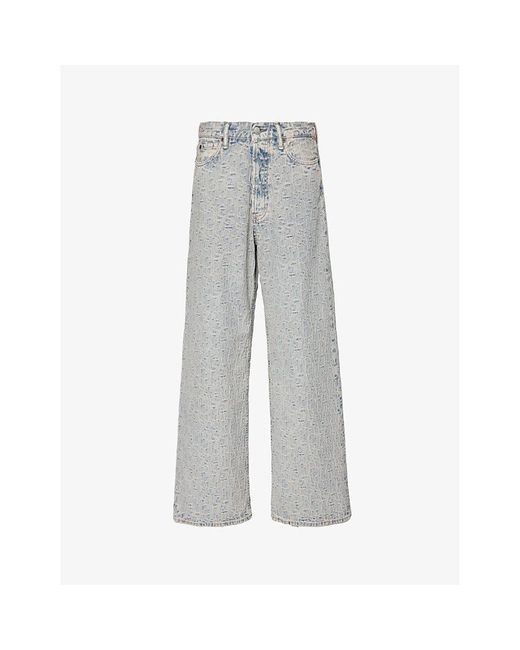 Acne Gray 1981 Wide-leg High-rise Denim Jeans