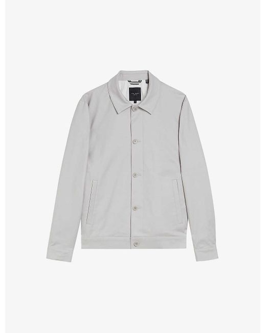 Ted Baker White Felixc Regular-fit Cotton-blend Jacket for men