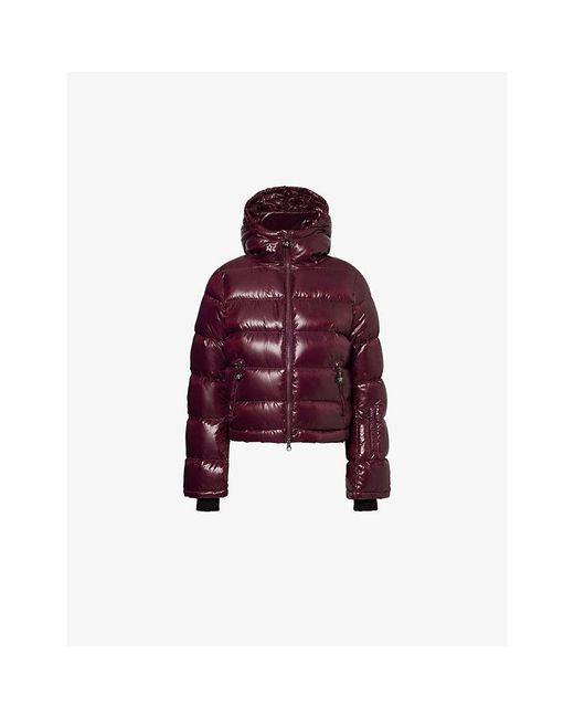 Perfect Moment Red Polar Flare Padded Regular-Fit Shell-Down Jacket