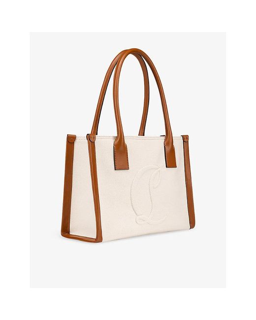 Christian Louboutin Natural Tural By My Side Small Cotton-canvas And Leather Tote Bag