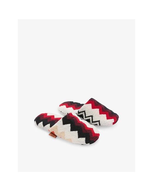 Missoni Multicolor Best Zigzag-Pattern Cotton-Terry Slippers