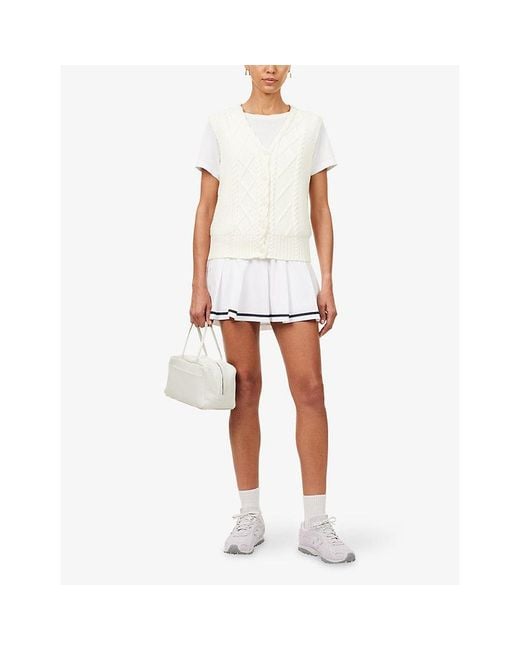 Varley White Tatyana Cable Knit Vest