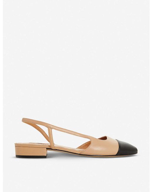 Dune Natural Coralina Slingback Leather Shoes
