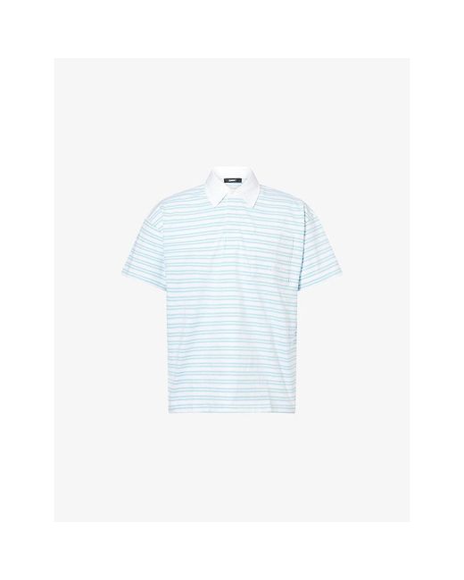 Summit Blue Rugby Cotton Polo Top for men