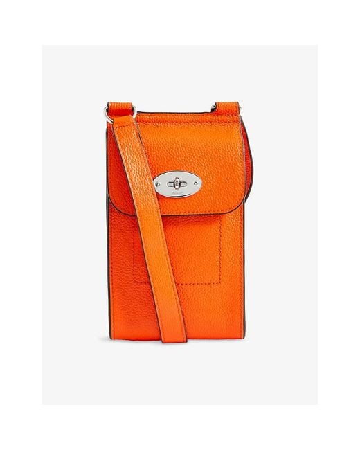 Mulberry Orange Antony Mini Postman's-lock Grained-leather Cross-body Bag