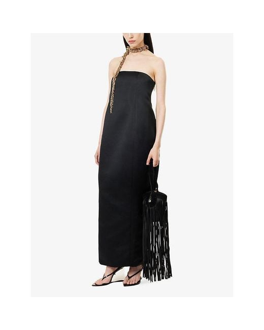 Reem Alkanhal Blue Dream Strapless Woven Maxi Dress
