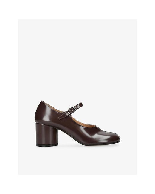 Maison Margiela Brown Tabi 60 Leather Mary-Janes