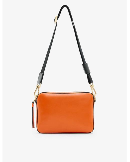 AllSaints Orange Lucille Leather Cross-body Bag