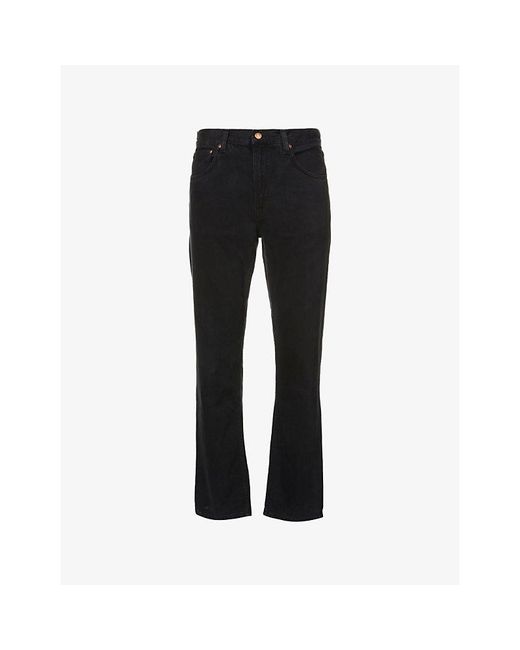 Nudie Jeans Black Gritty Jackson Slim-Fit Straight Denim Jeans for men