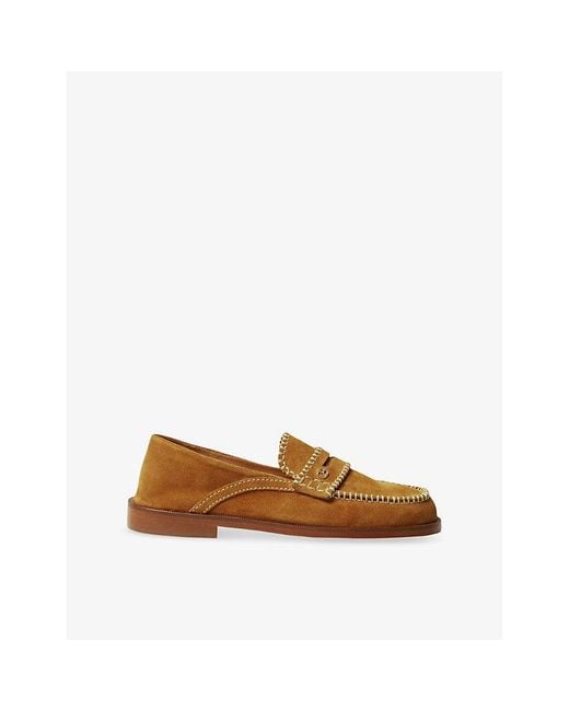 Men\'s Tan Leather Slip-On Loafer with Contrast Stitching Amazon.com | GREKS Men main image 3