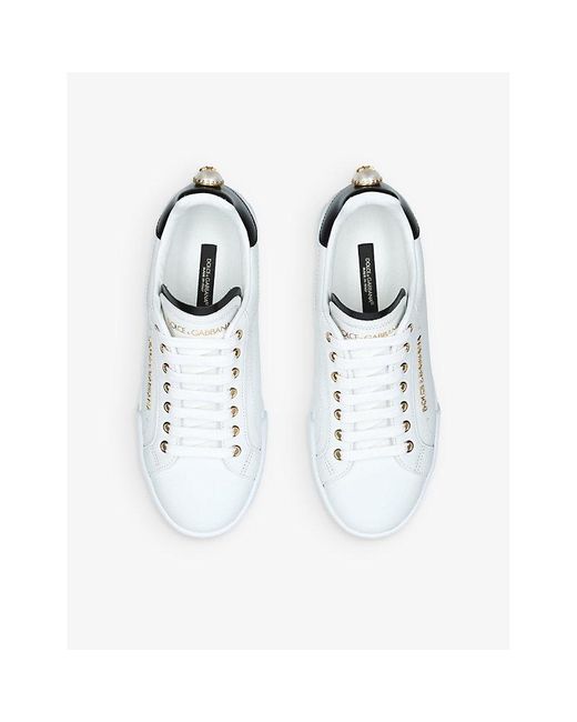 Dolce & Gabbana Portofino Light Leather Low-top Trainers in White