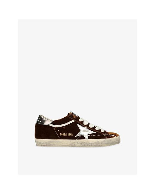 Golden Goose Deluxe Brand Brown Super-Star Velvet Trainers