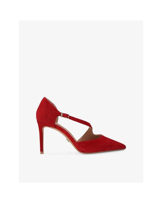 Carvela Kurt Geiger Red Lorita Suede Heeled Courts