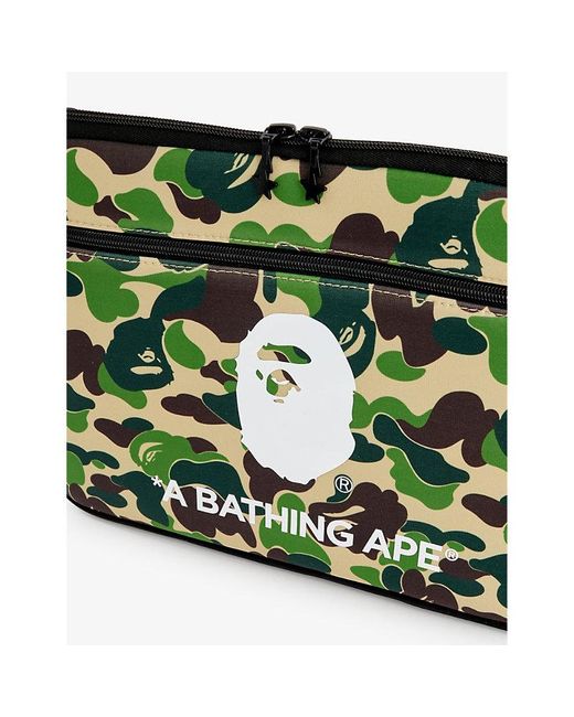 A Bathing Ape Green Camo-print 13' Woven Laptop Case for men