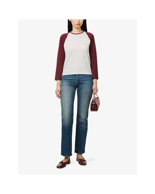 GOOD AMERICAN Blue Vintage Straight-Leg Denim Jeans