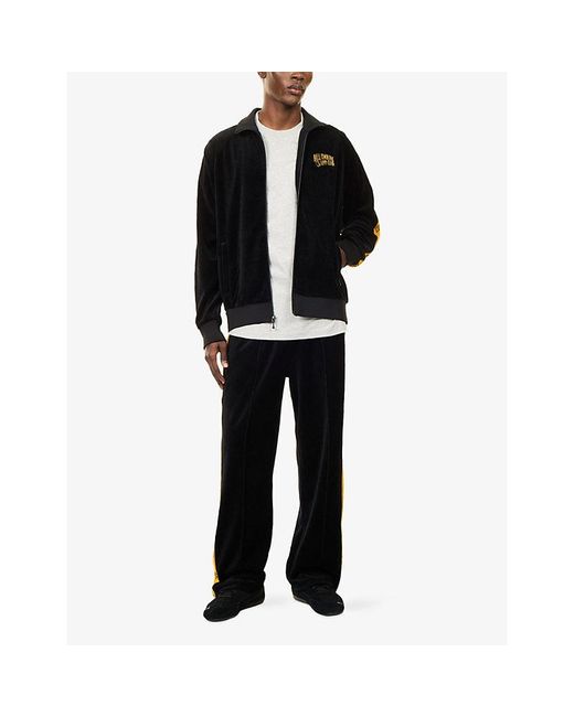 BBCICECREAM Black Logo-Printed Trim Regular-Fit Velour Tracksuit Top for men
