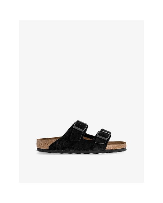 Birkenstock Black Arizona Two-Strap Leather Sandals for men