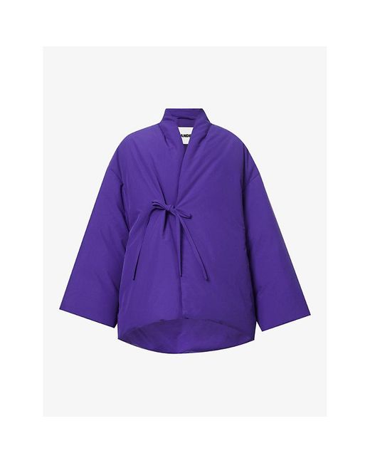 Jil Sander Purple Shawl-collar Padded-shell Jacket