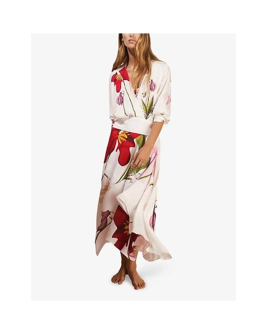 Reiss Red X Nygb Nola Floral-Print Woven Maxi Dress