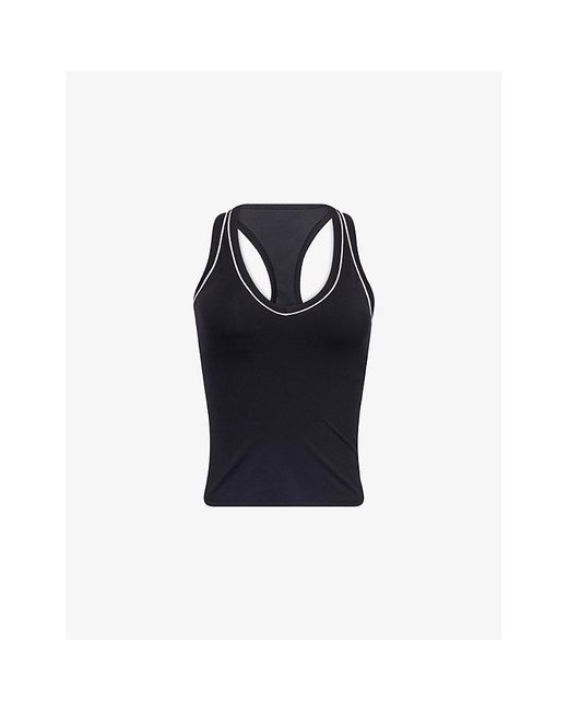 WE Are Tala Blue Dayflex Built-In Support V-Neck Racer Stretch-Woven Vest Top