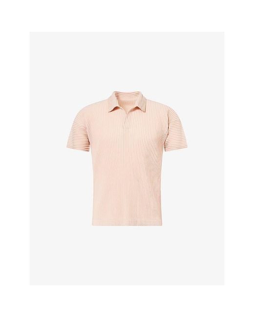 Homme Plissé Issey Miyake Pink Basics Pleated Knitted Shirt for men