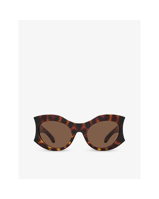 Balenciaga Brown Bb0256s Cat-eye Tortoiseshell Acetate Sunglasses