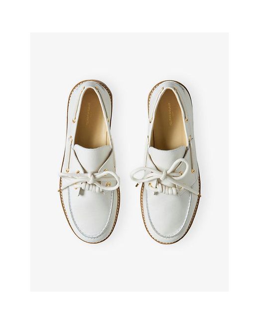 Claudie Pierlot White Leather Boat Shoes