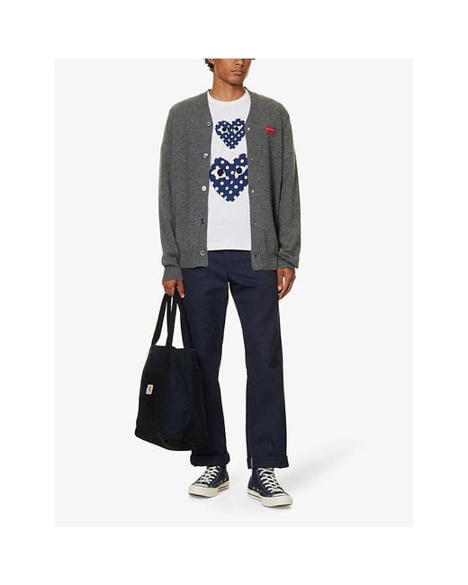 COMME DES GARÇONS PLAY White Heart-print Cotton-jersey T-shirt for men