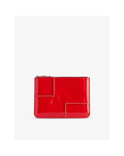 Comme des Garçons Red Exposed-seam Leather Wallet