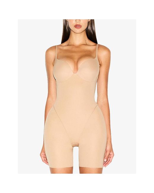 Skims White Ultimate Body Enhancing Mid Thigh Bodysuit