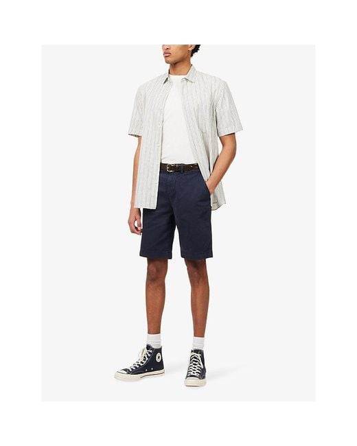 7 For All Mankind Blue Luxe Performance Cotton Chino Shorts for men