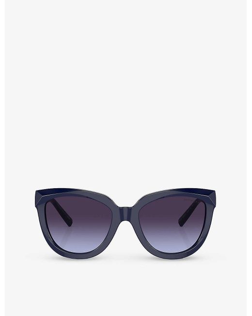 Tiffany & Co Blue Tf4215 Cat Eye-frame Acetate Sunglasses