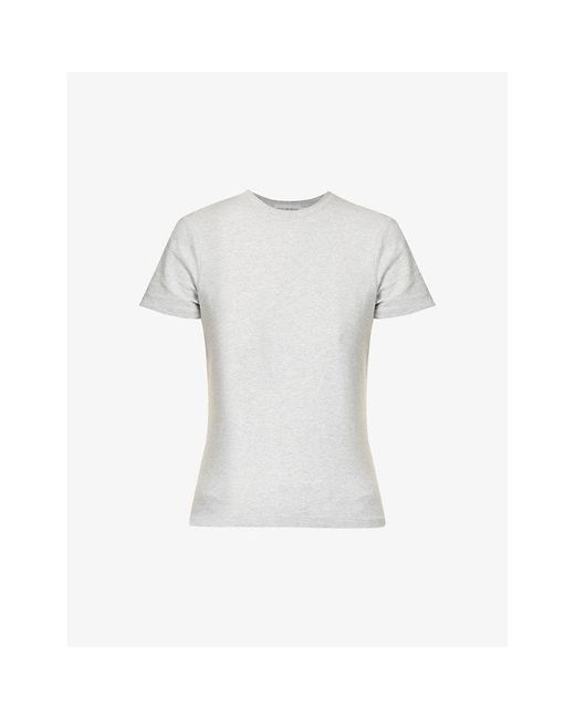 GOOD AMERICAN White Baby Round-Neck Stretch-Cotton T-Shirt