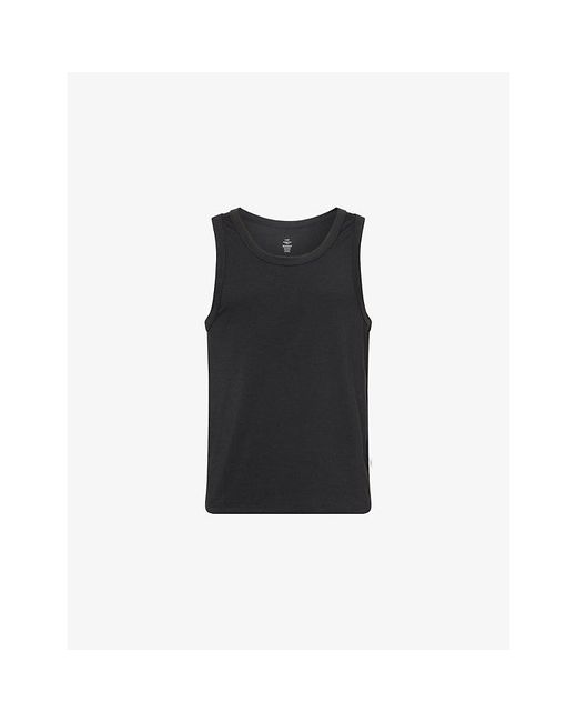 CHE Black Body Crew Neck Modal-Jersey Vest Top for men