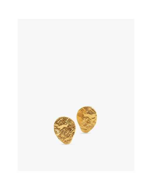 Monica Vinader Metallic Capri Teardrop 18Ct-Plated Vermeil Sterling- Stud Earrings