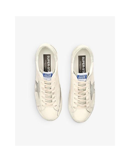 Golden Goose Deluxe Brand Natural Super Star Star-embroidered Leather Low-top Trainers for men