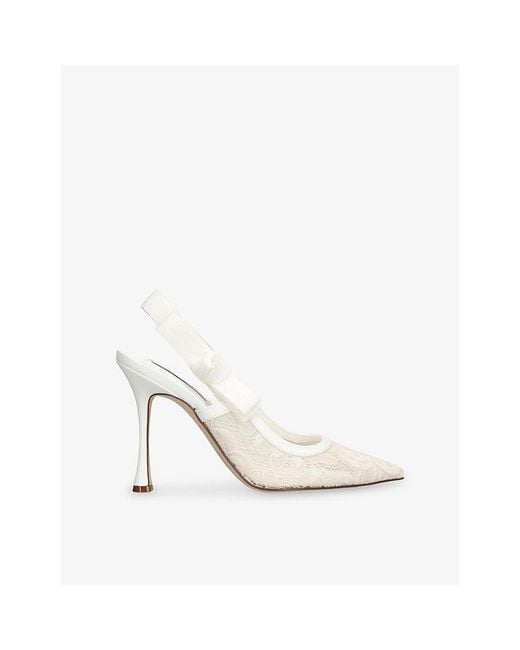 Steve Madden White Brylie-L Lace Slingbacks