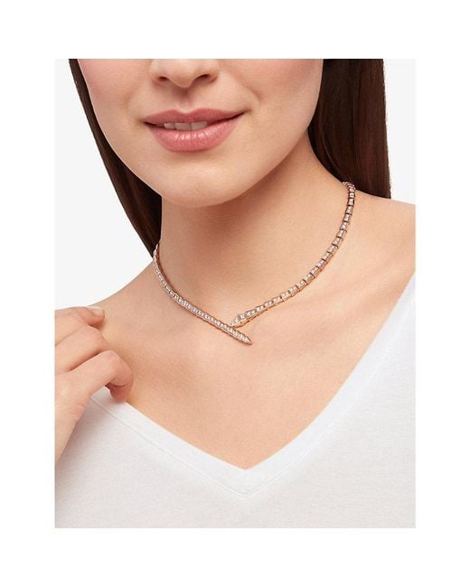BVLGARI Natural Serpenti Viper 18Ct Rose- And 5.26Ct Diamond Necklace