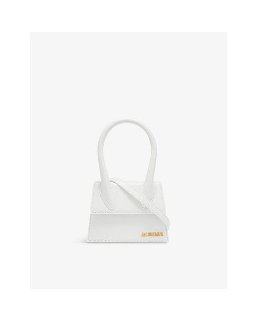 Jacquemus White Le Chiquito Medium Leather Top Handle Bag